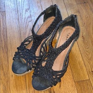Torrid black wedges heels
